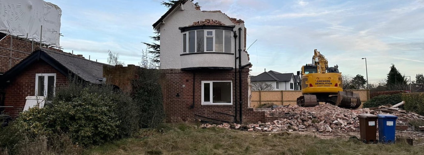 Residential demolition, Bramhall