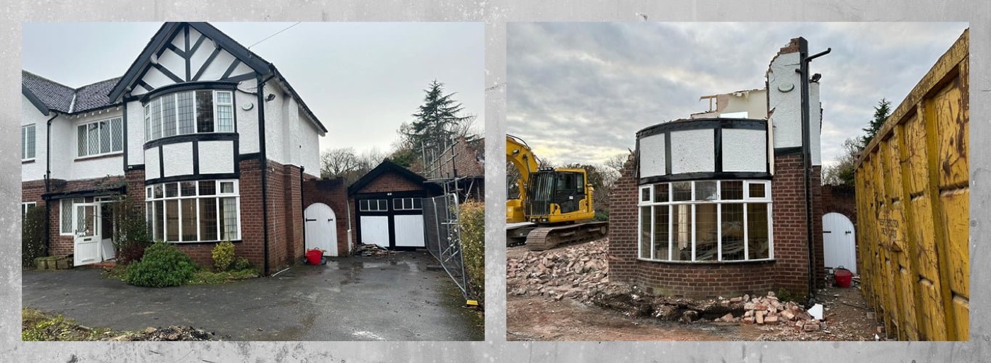 Residential demolition, Bramhall