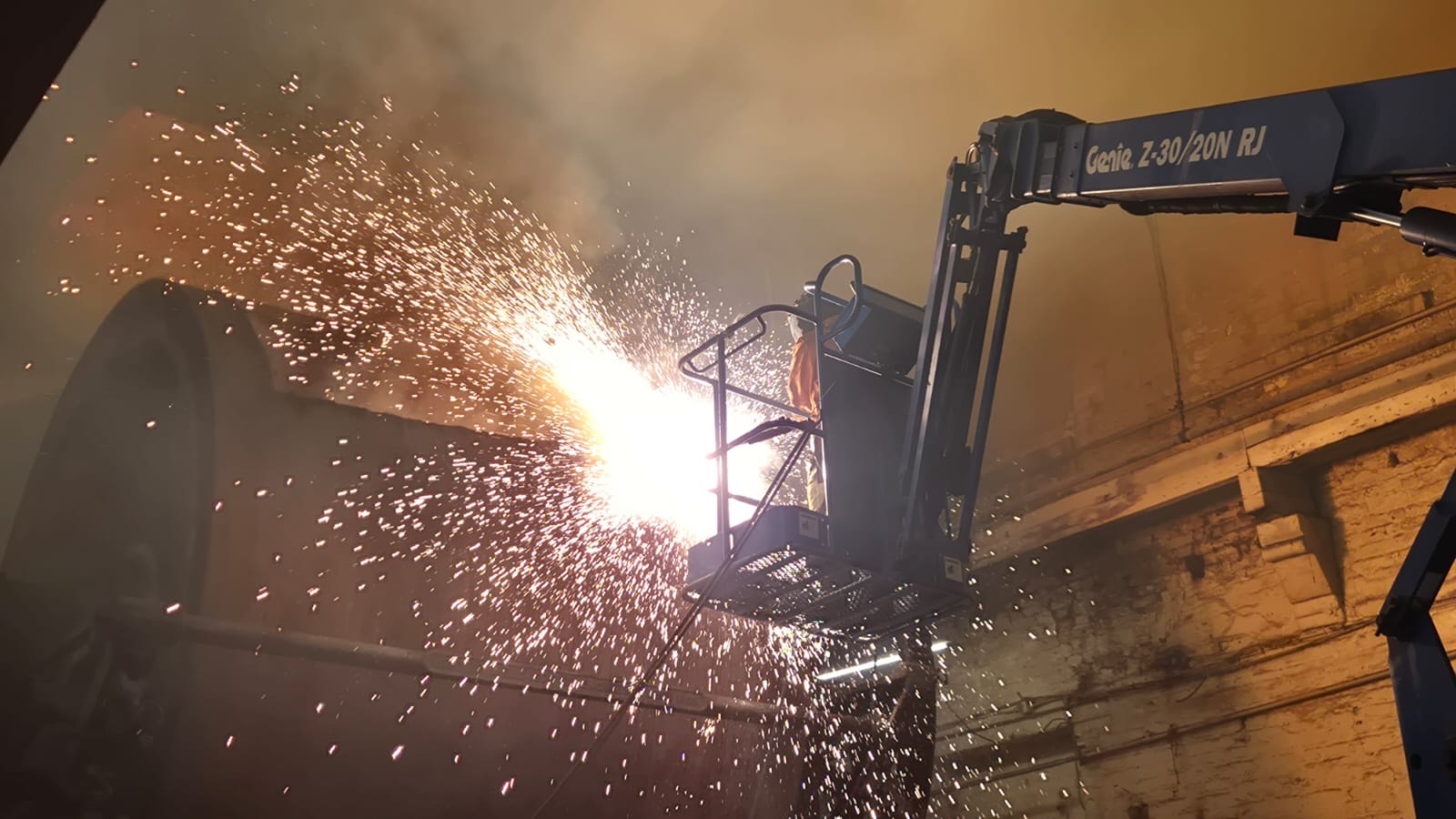 Thermic lance cutting at the Hargreaves Paper Mill